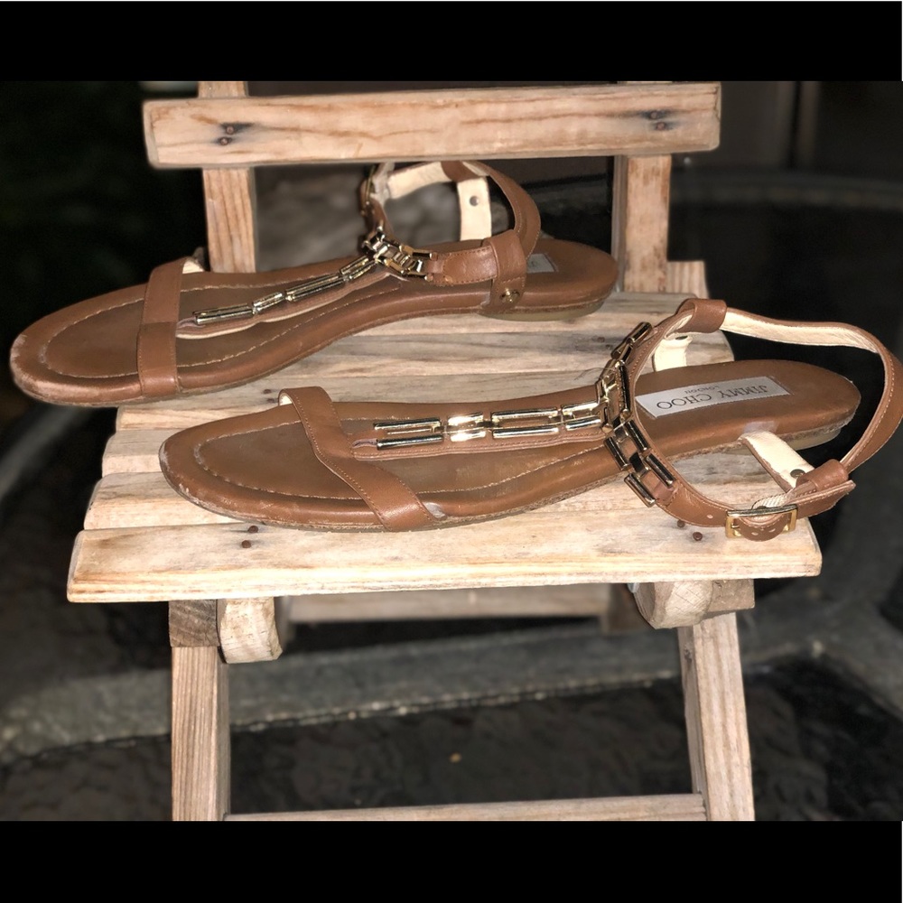 Traded🔥Jimmy Choo 39.5 leather sandals - Picture 3 of 5